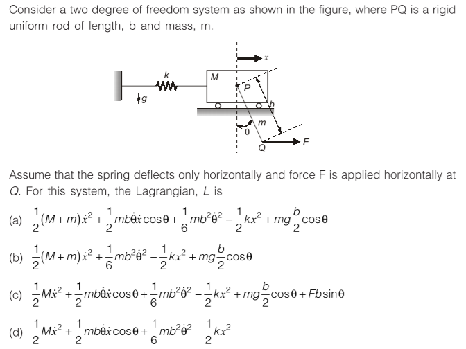 Solved Consider a two degree of freedom system as shown in | Chegg.com