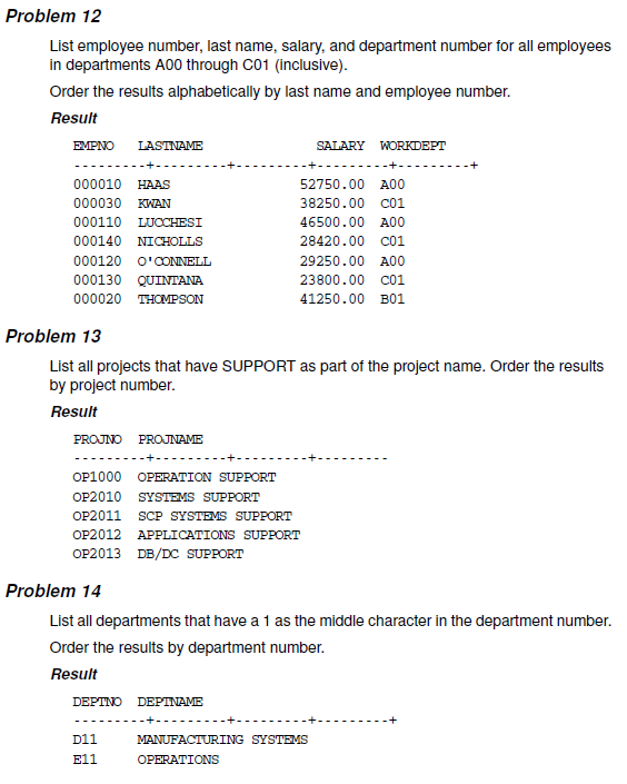 Solved Problem 9 Using the EMP_ACT table, for all projects | Chegg.com