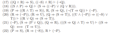 Solved 2) P (Q∨R),Q S,R S⊢(P S).(17)((Q∧R)⇒S),((¬S)∧R)⊢(¬Q) | Chegg.com