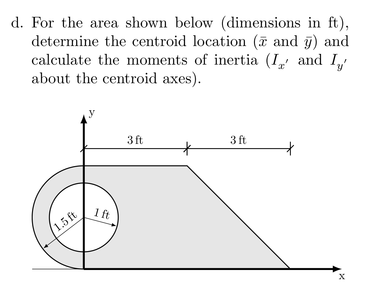 Solved d. For the area shown below (dimensions in ft), | Chegg.com