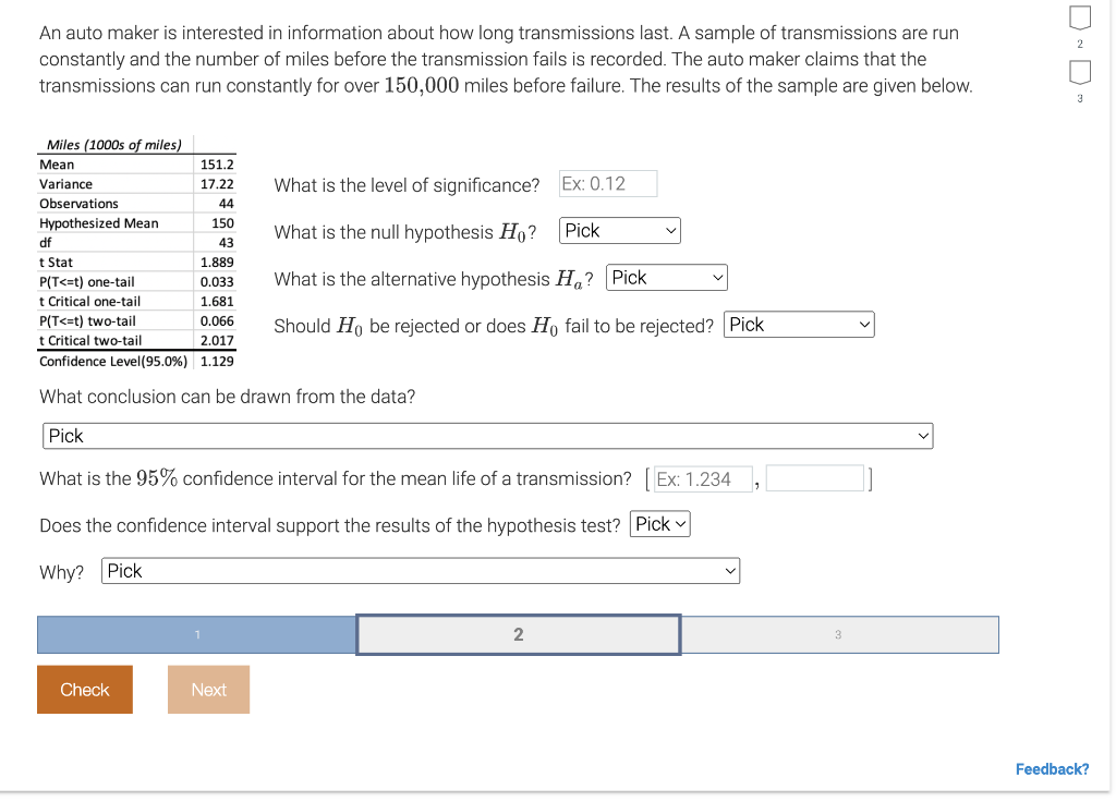 Solved An auto maker is interested in information about how