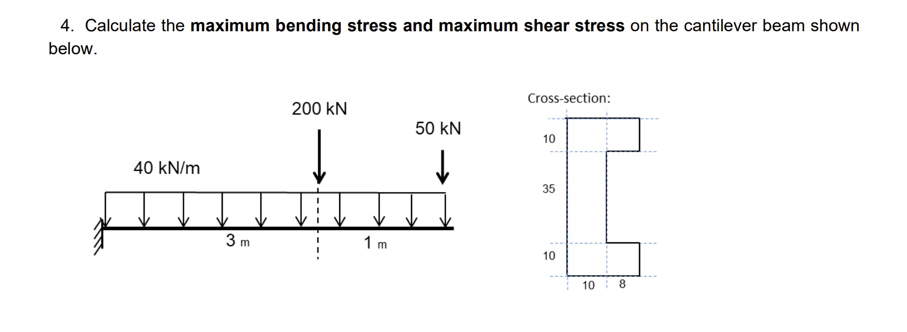 Solved 4 Calculate The Maximum Bending Stress And Maximum 2771