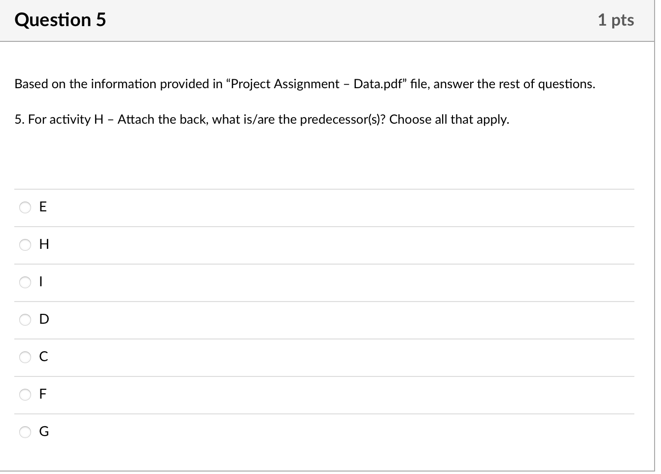 Solved Question 5 1 Pts Based On The Information Provided In | Chegg.com