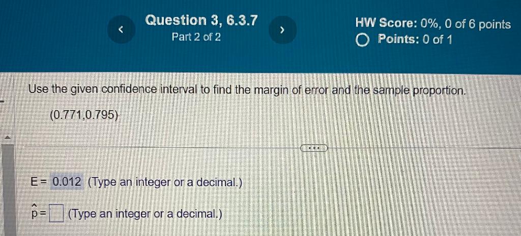 Solved Use the given confidence interval to find the margin | Chegg.com
