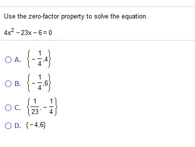 Solved Use The Zero Factor Property To Solve The Equation Chegg Com