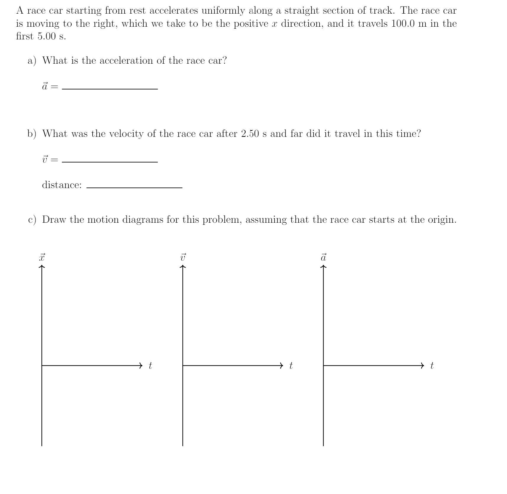 Solved A race car starting from rest accelerates uniformly