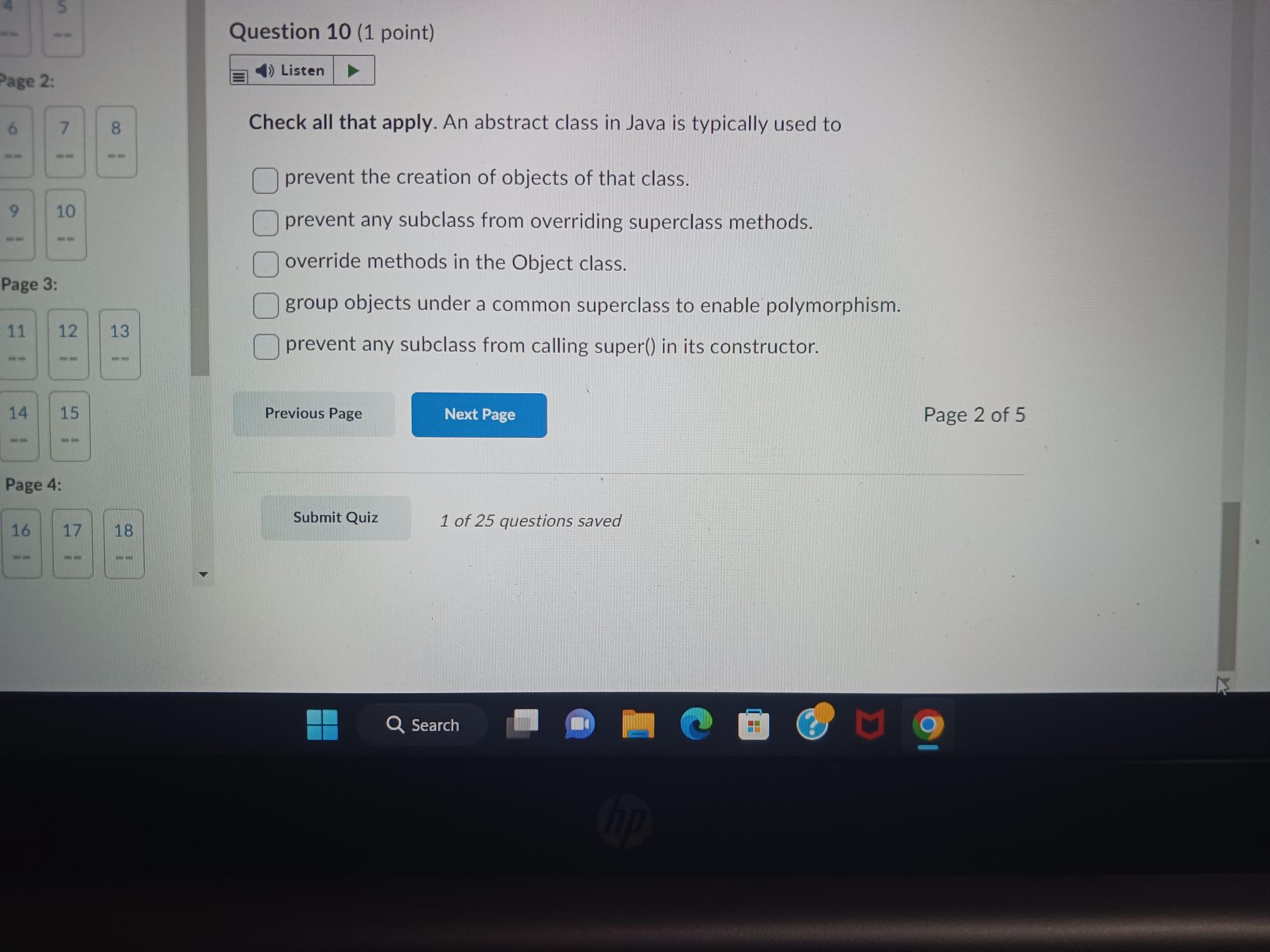 Solved Check all that apply. An abstract class in Java is | Chegg.com