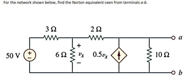 Solved For the network shown below, find the Norton | Chegg.com