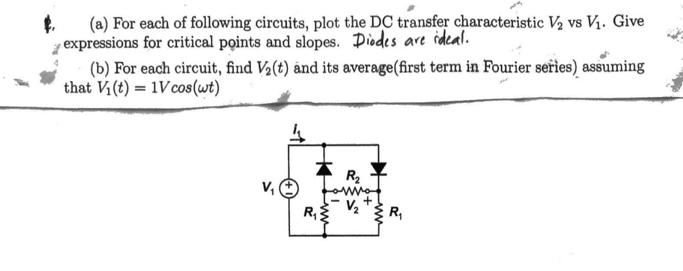 Solved (a) For each of following circuits, plot the DC | Chegg.com