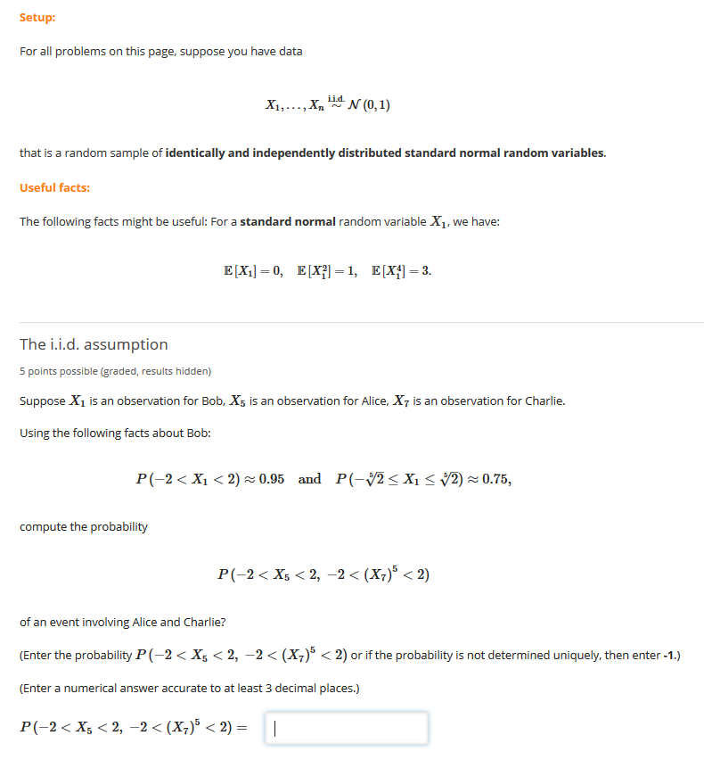 Solved Setup: For all problems on this page, suppose you | Chegg.com