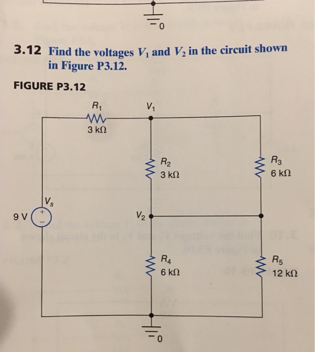 Solved 0 3.12 Find The Voltages V1 And V2 In The Circuit | Chegg.com