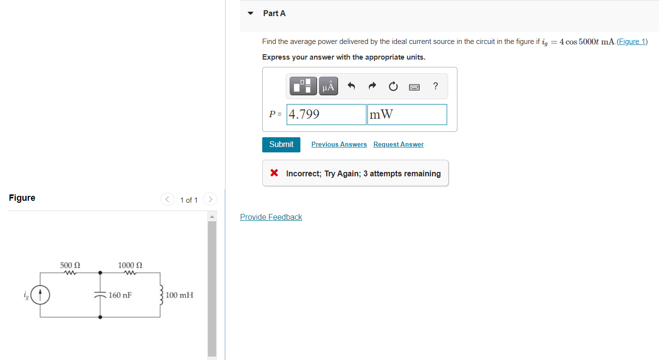 Solved Part A Find The Average Power Delivered By The Ideal | Chegg.com