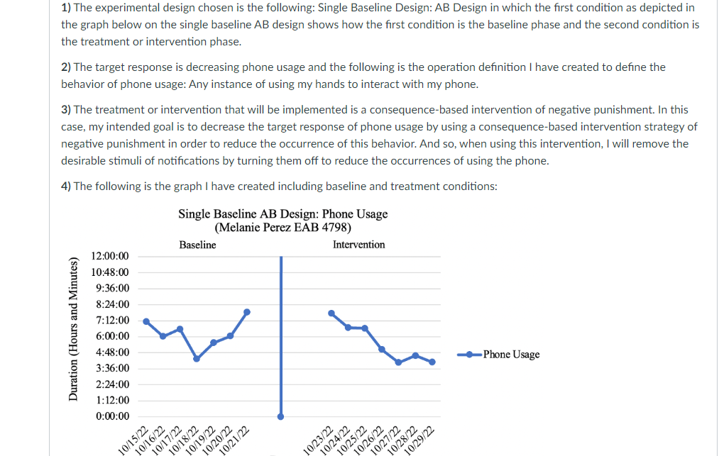 1. The experimental design will be Single Baseline | Chegg.com