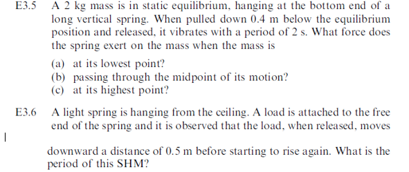 Solved 3.5 A 2 kg mass is in static equilibrium, hanging at | Chegg.com