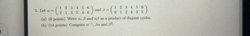 Solved ) 1 2 3 4 5 6 1 2 3 4 5 6 5. Let as and B 2 1 3 5 4 6 | Chegg.com