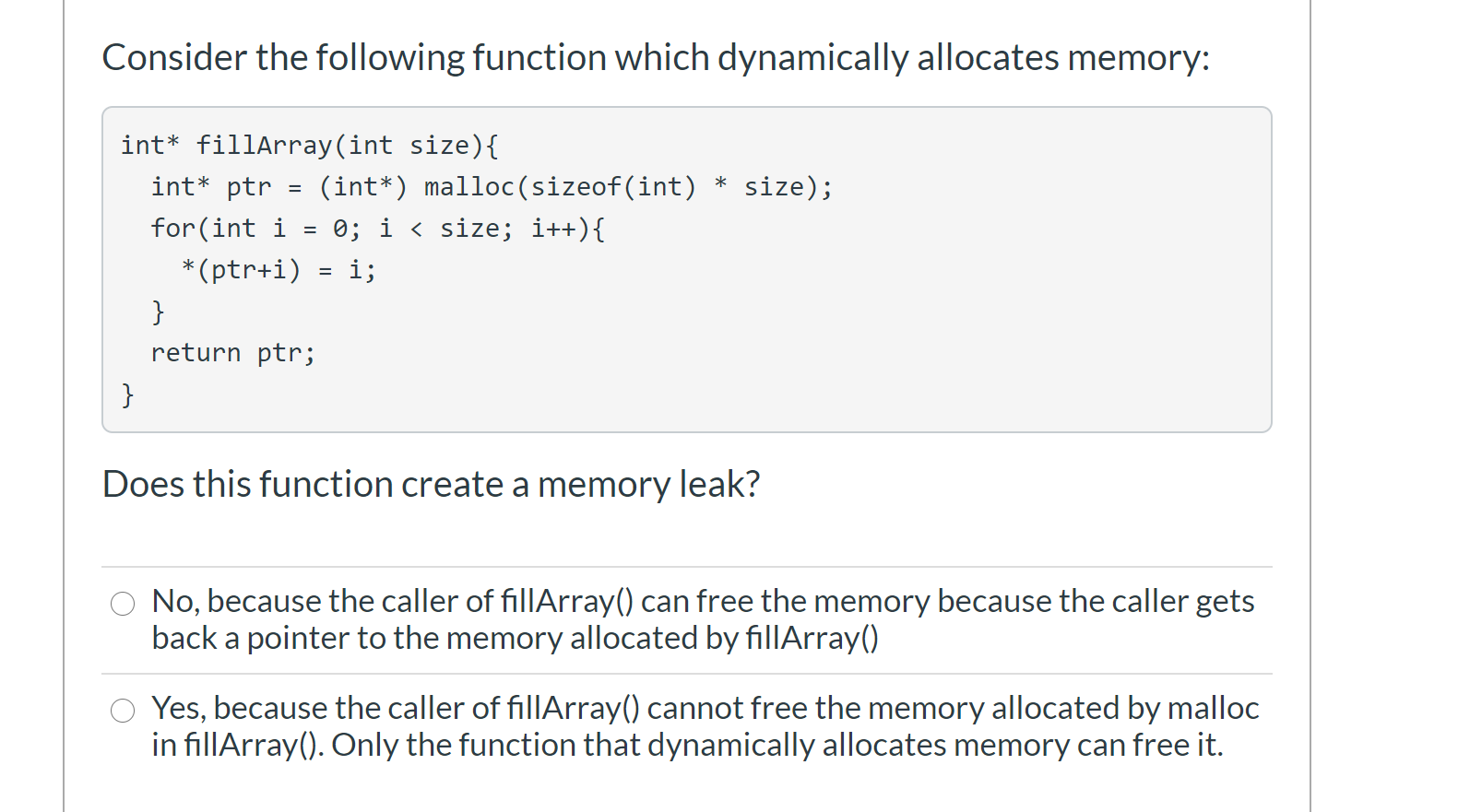 Solved Consider the following function which dynamically | Chegg.com