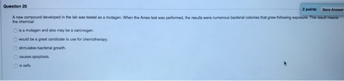 Solved A new compound developed in the lab was tested as a | Chegg.com