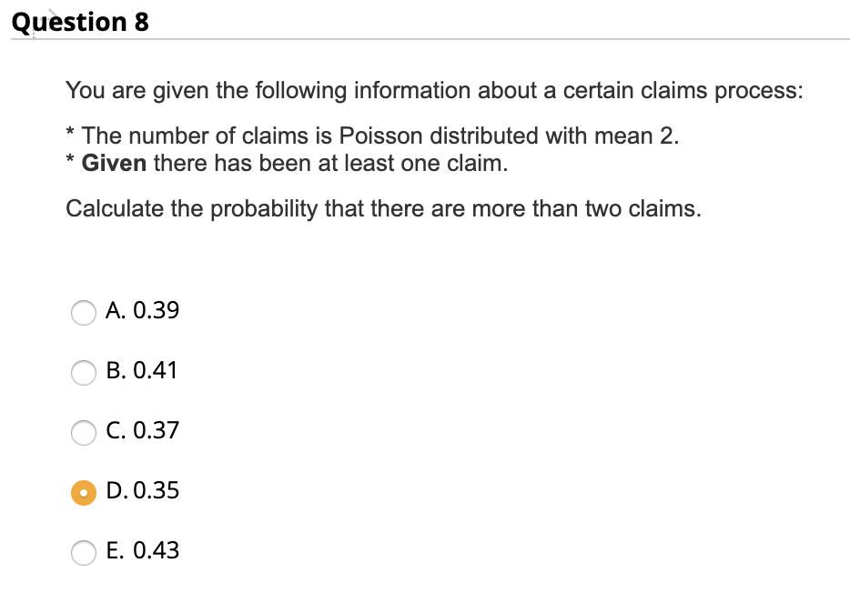 Solved Question 8 You are given the following information | Chegg.com