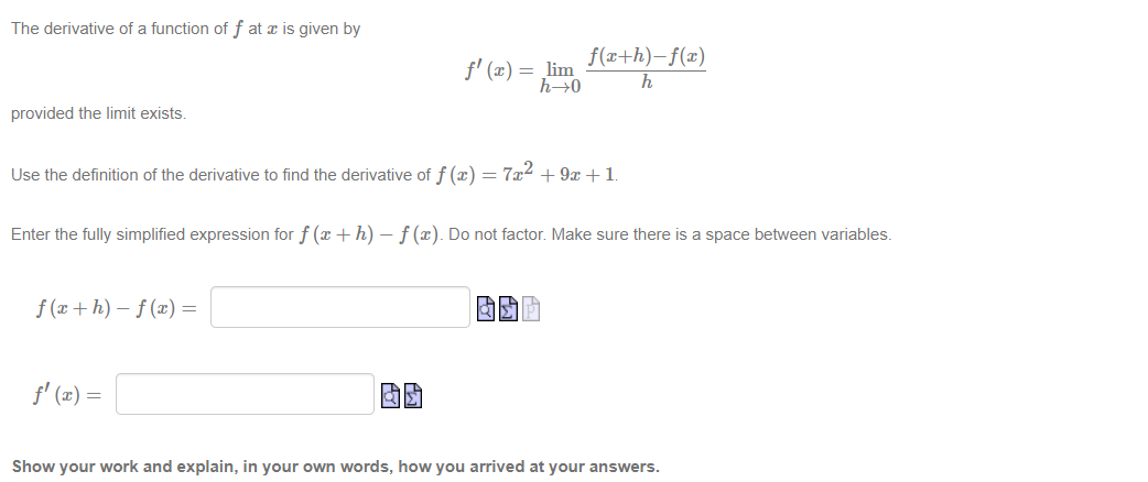 Solved The Derivative Of A Function Of F At X Is Given By