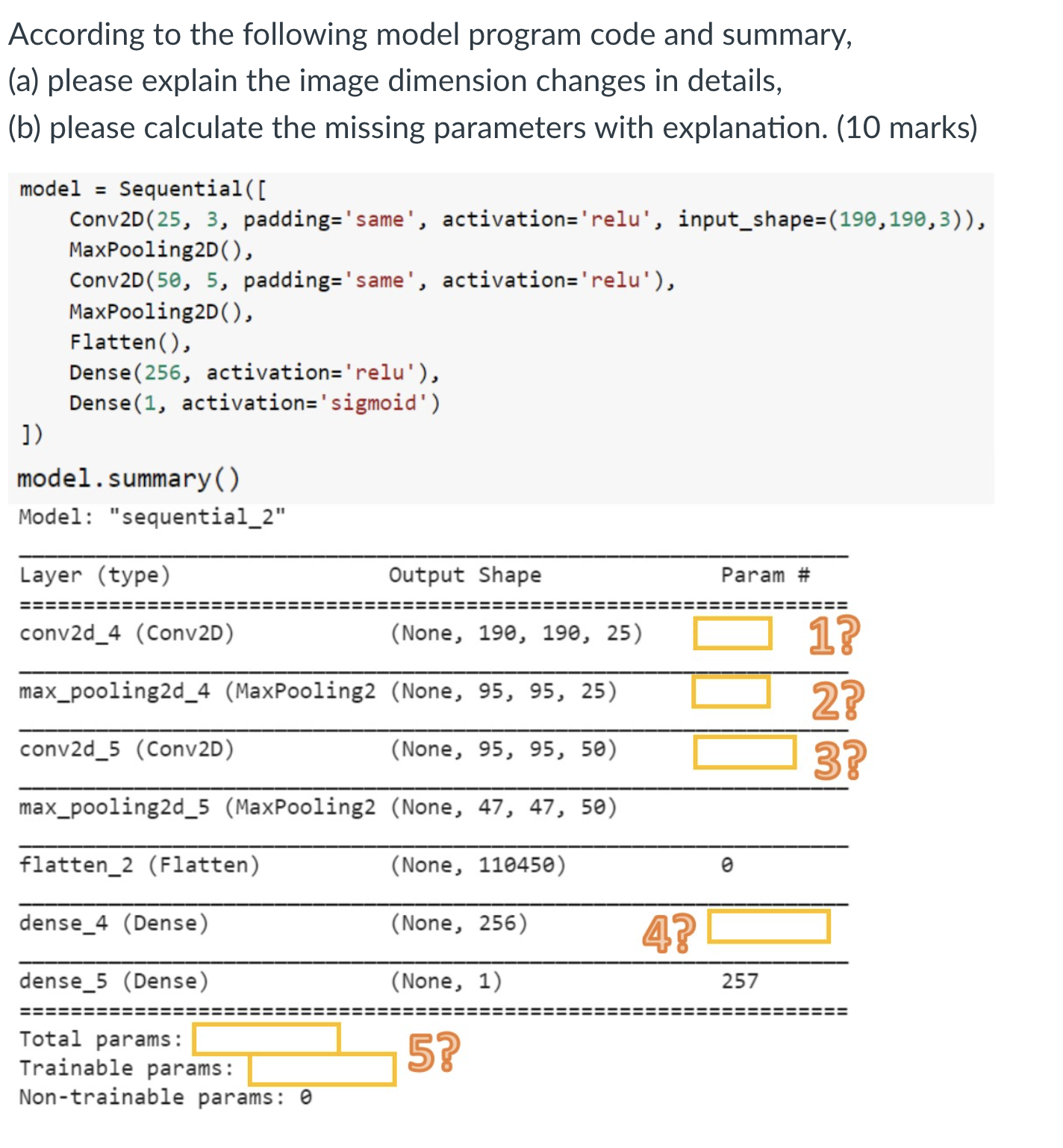 Solved According to the following model program code and | Chegg.com