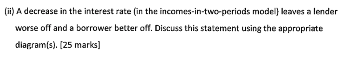 Solved (ii) A decrease in the interest rate (in the | Chegg.com