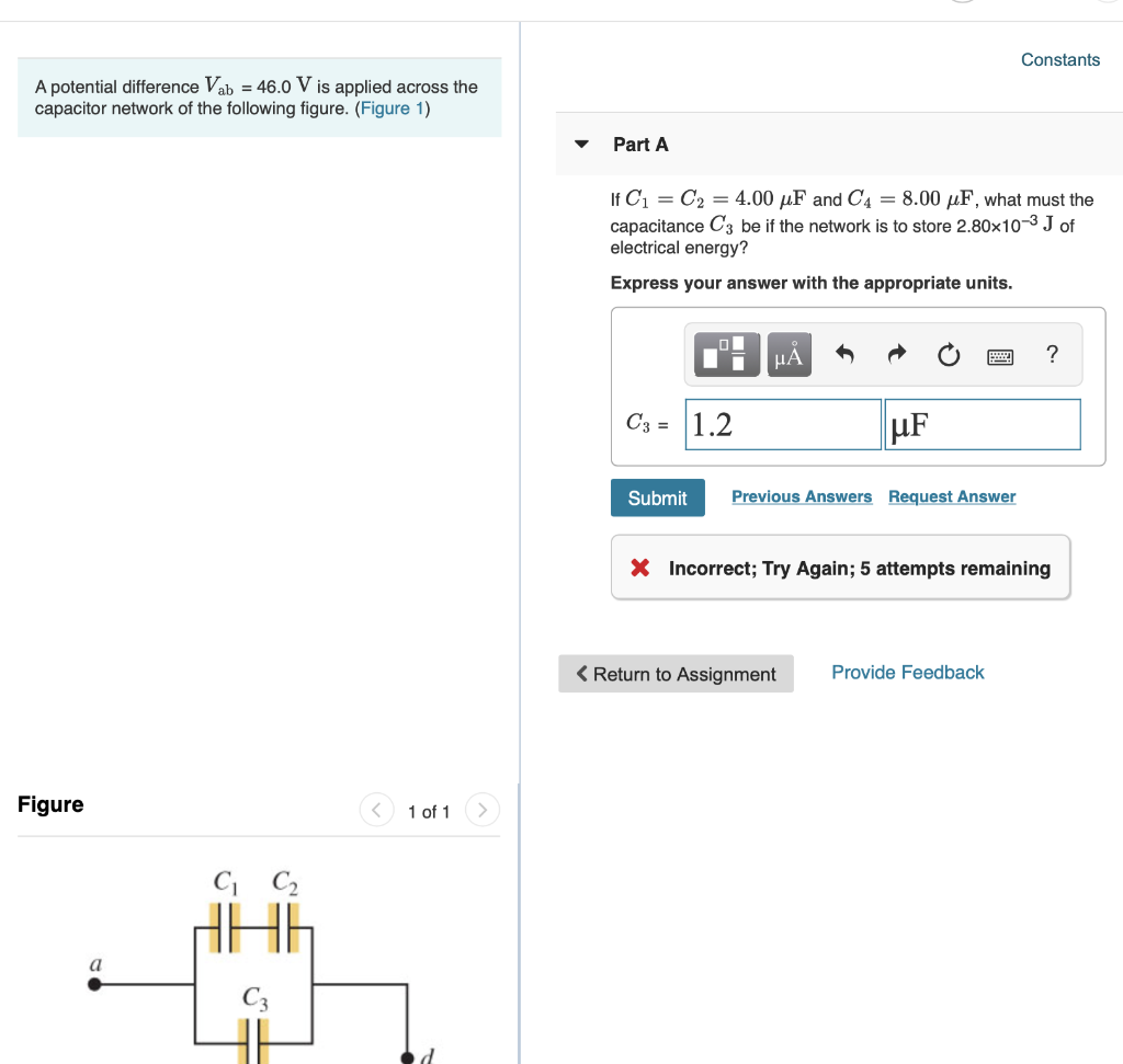 Solved Constants A Potential Difference Vab = 46.0 V Is | Chegg.com