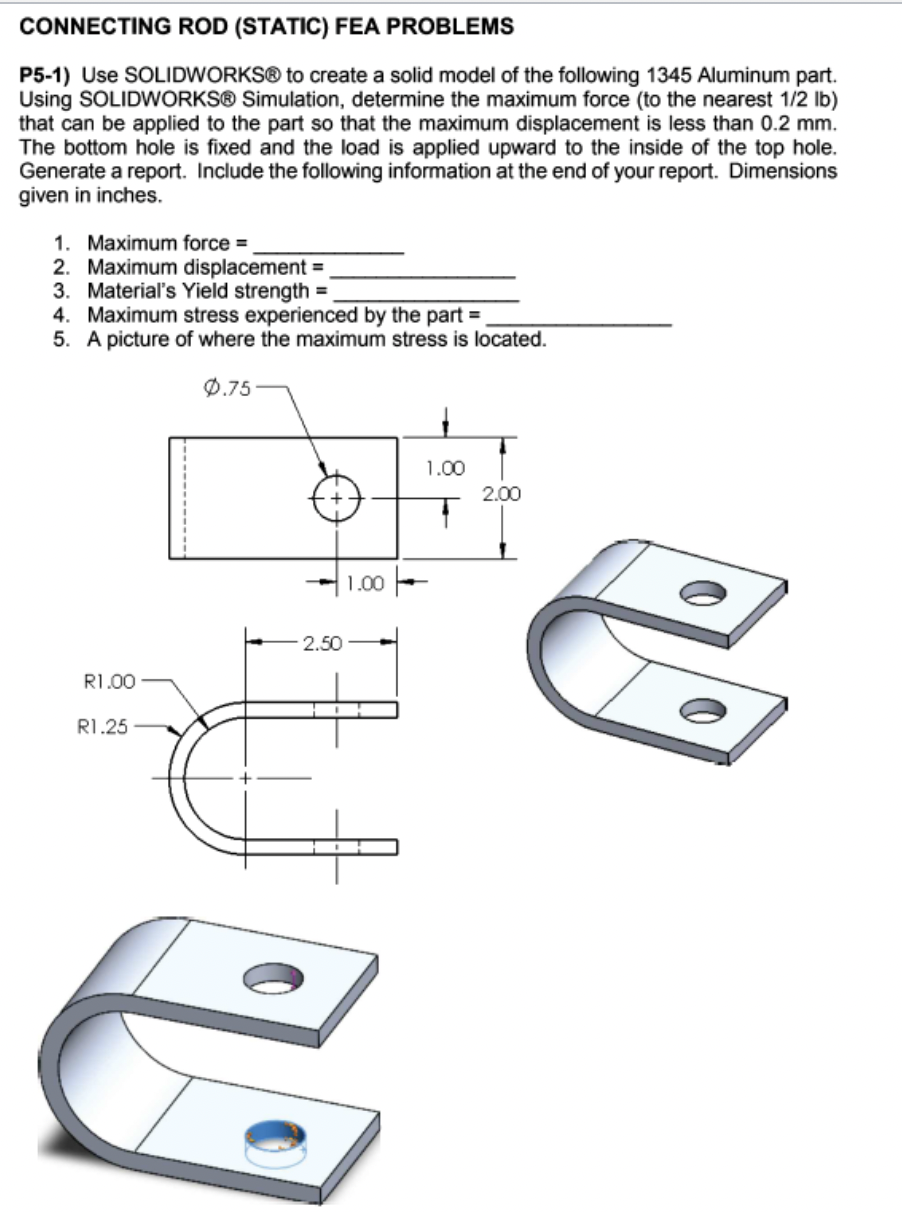 Solved P5-1) Use SOLIDWORKS® To Create A Solid Model Of The | Chegg.com