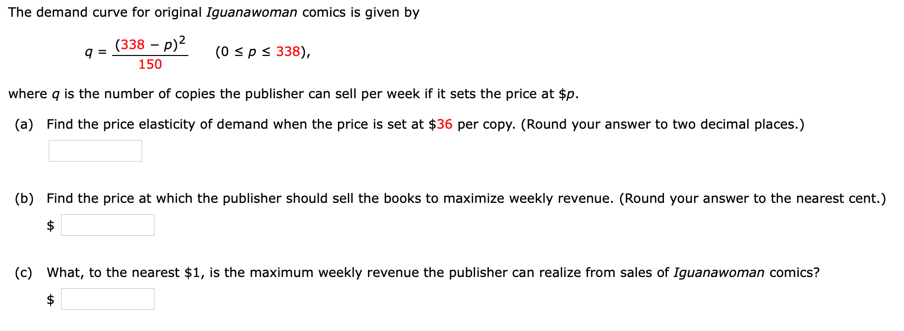 price elasticity of demand comic