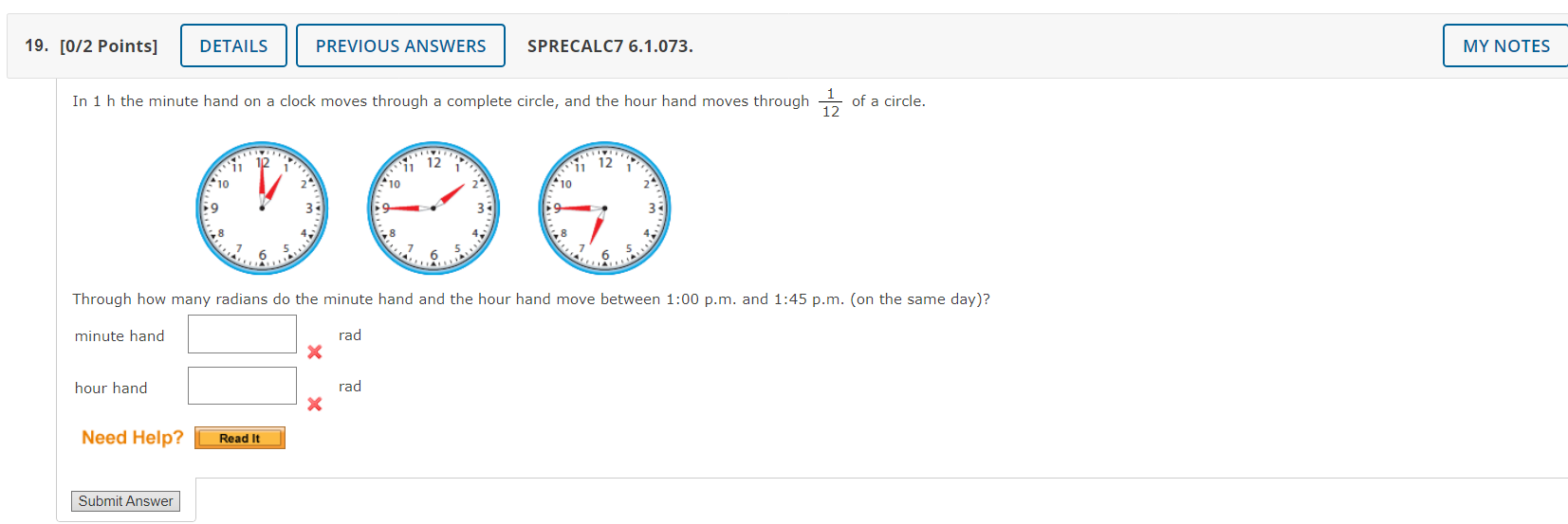 Solved In 1 h the minute hand on a clock moves through a