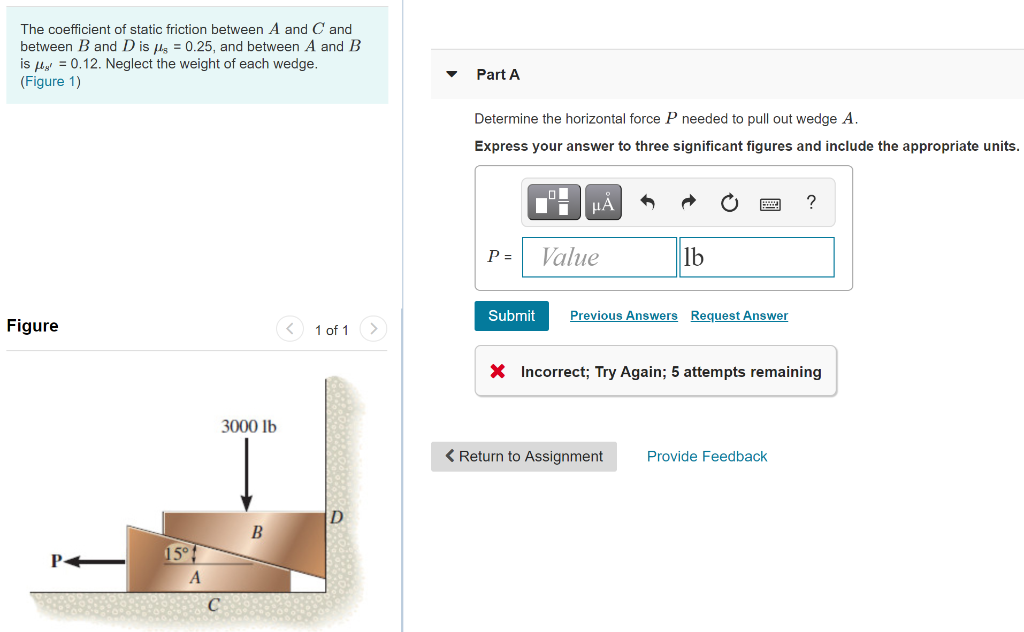 Solved The coefficient of static friction between A and C | Chegg.com