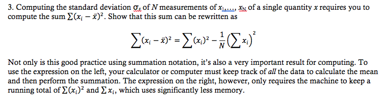 Solved 3. Computing the standard deviation g, of N | Chegg.com