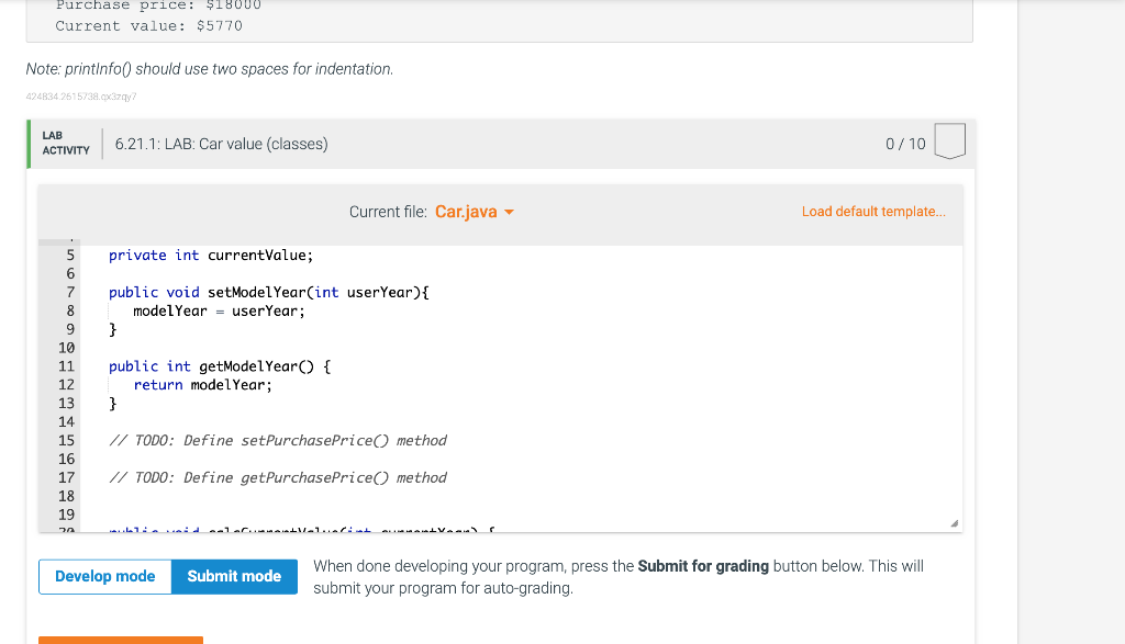 Solved Given main0, complete the Car class (in file | Chegg.com
