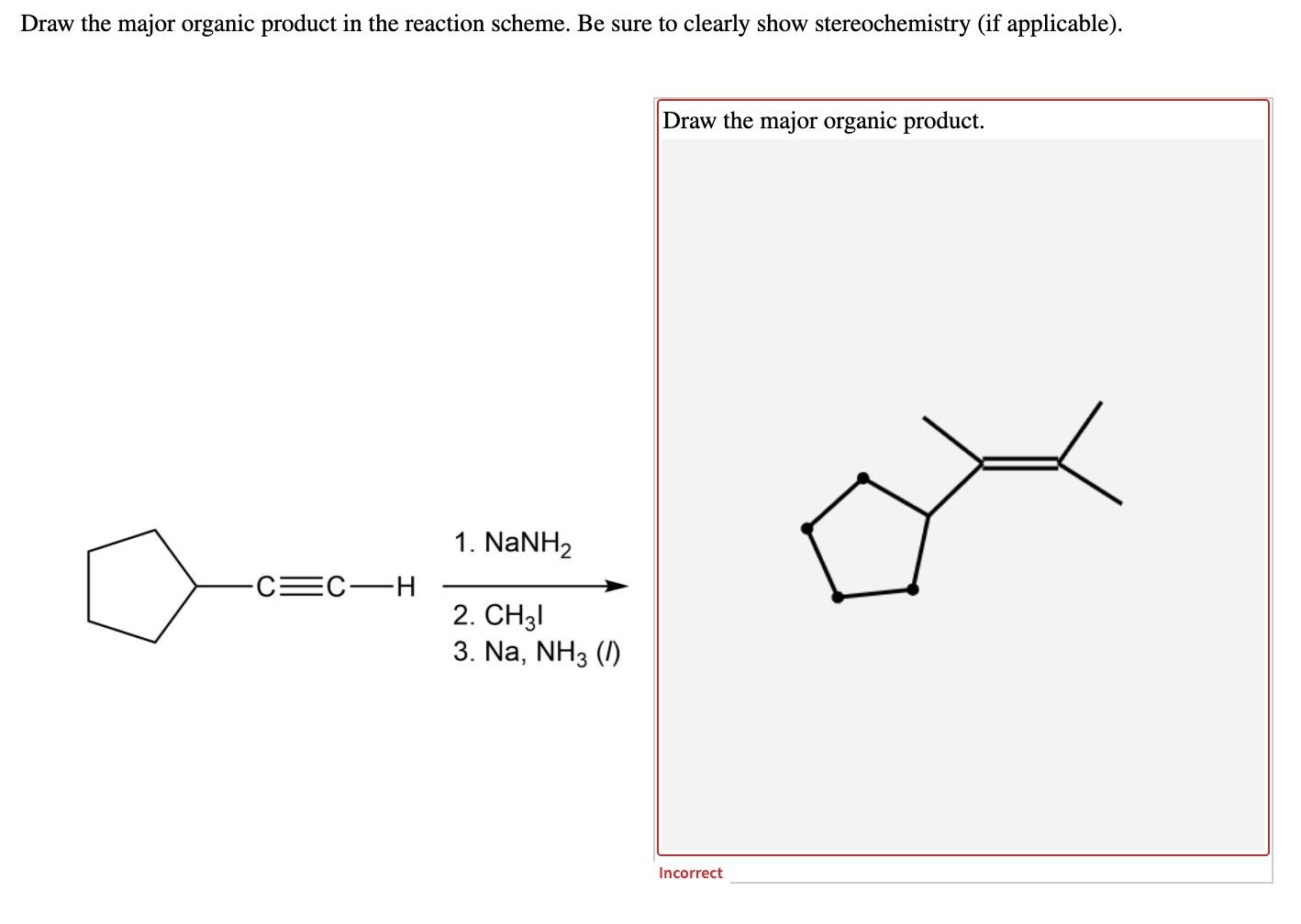 Solved Draw the major organic product in the reaction