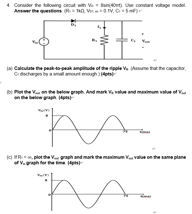 Solved 4. Consider the following circuit with Vin | Chegg.com