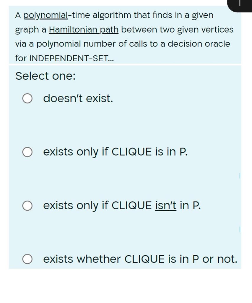 Solved A polynomial-time algorithm that finds in a given | Chegg.com