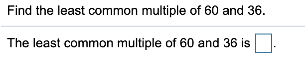 least common multiple of 4 and 60