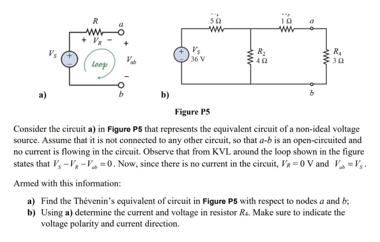 Solved Figure P5 Consider the circuit a) in Figure P5 that | Chegg.com