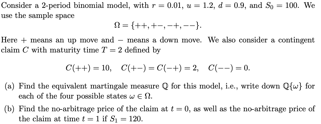 Consider a 2-period binomial model, with r = | Chegg.com