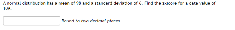 Solved A normal distribution has a mean of 98 and a standard | Chegg.com