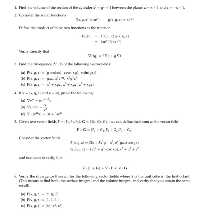 Solved Find the volume of the section of the cylinder x^2 + | Chegg.com