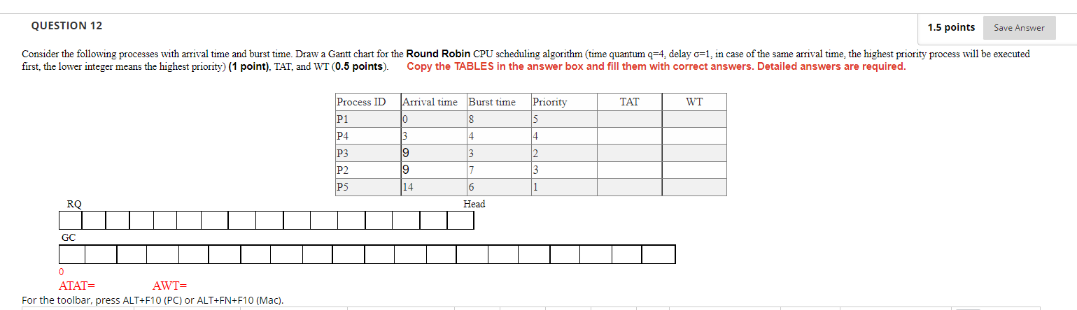 Solved QUESTION 12 1.5 points Save Answer Consider the | Chegg.com