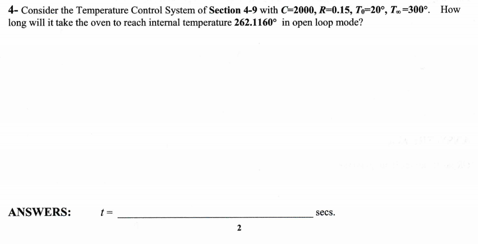 Solved 4- Consider the Temperature Control System of Section | Chegg.com
