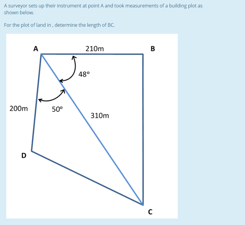 Solved A surveyor sets up their instrument at point A and | Chegg.com ...