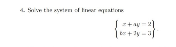 Solved 4. Solve the system of linear equations | Chegg.com