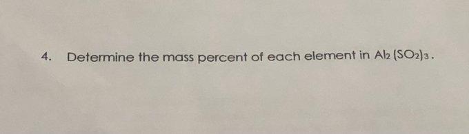determine the mass percent of each element in al2 so4 3
