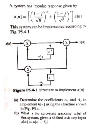Solved A system has impulse response given by Min = [(*) | Chegg.com