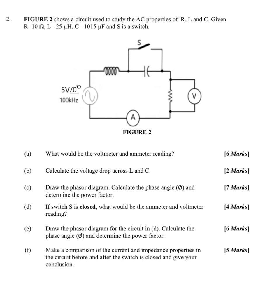 Solved 2. FIGURE 2 shows a circuit used to study the AC | Chegg.com