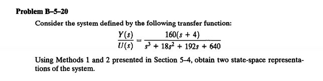 Solved Problem B-5-20 Consider The System Defined By The | Chegg.com