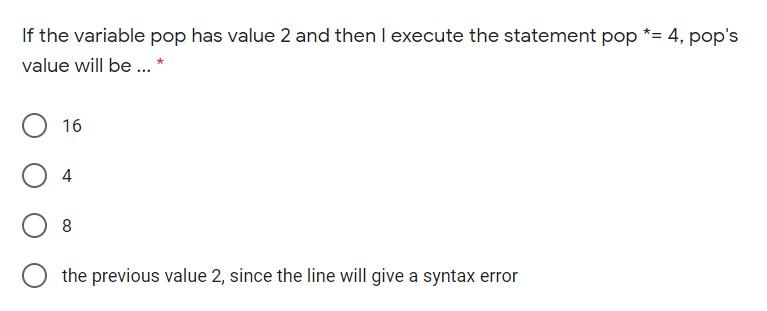 Solved If the variable pop has value 2 and then I execute | Chegg.com