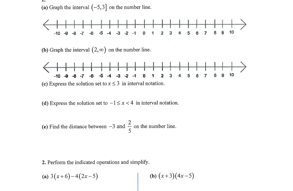 Solved (a) Graph the interval (-5,3] on the number line. | Chegg.com